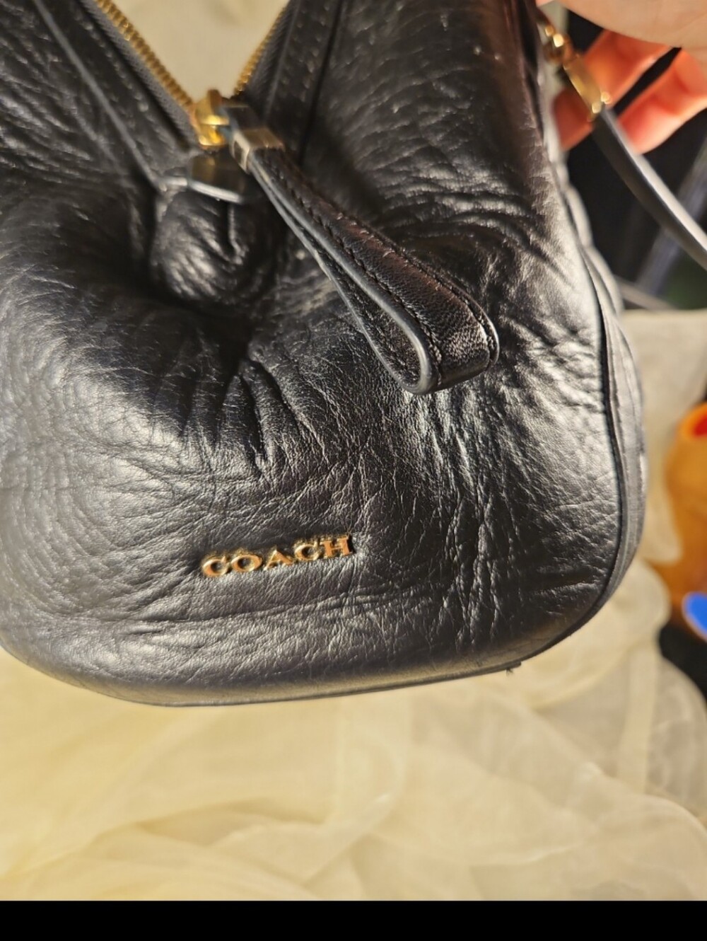 Coach Quilted Black Leather Madeline Satchel with Gold Hardware - Picture 7 of 7